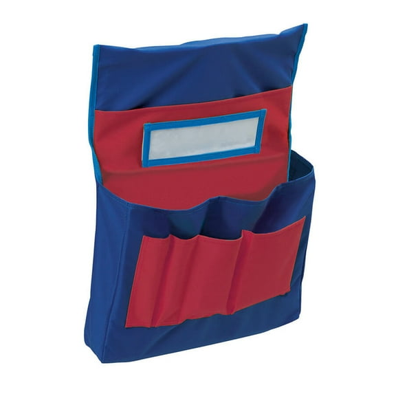 Pacon Chair Storage Pocket Chart, Red and Blue, 18.5" x 14.5" x 2.5"