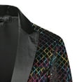 thumbnail image 6 of Yaoyar Men Casual Sequin Blazer Jacket Stylish One Button Dance Dinner Stage Performance Suit Jackets Gray L, 6 of 8