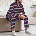 thumbnail image 7 of Honeii Mexican Blanket stripes Pattern Mens Pajamas Set,2pcs Men's Lounge Long Sleeve Sleep Shirt and Pajama Bottoms Sleepwear Set,Mens Pjs Sets-Large, 7 of 7