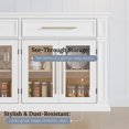 thumbnail image 2 of Holliwill 63" Modern Buffet Cabinet with 2 Drawers and 4 Glass Doors, Large Sideboard Kitchen Storage Cabinets Coffee Bar Cabinet for Living Room Dining Room, White, 2 of 10
