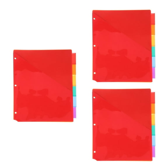 Worgeous 18 pcs Dividers For 3 Ring Binders Tab Binder Dividers Plastic Binder Dividers With Pockets Insertable Multicolor Works With Sheet Protectors