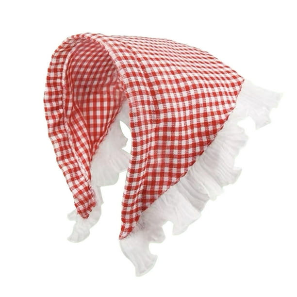 Diadema con bufanda triangular, banda para el pelo pastoral francesa para fiestas, festivales, cosplay Rojo