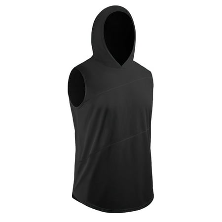 Men Quick Dry hoodies Sleeveless Shirt Hip-Hop Running Sports (Best Running Vest For Cold Weather)