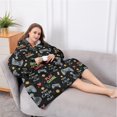 thumbnail image 5 of Oversized Wearable Blanket Hoodie,Multicolor Controllers Games Icons Black Pattern Sherpa Blanket Hoodie with Super Pockets,Super Warm Fuzzy Pullover for Women & Men, 5 of 6