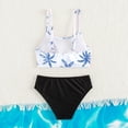 thumbnail image 6 of Caqnni Girls Floral Printing Bathing Suits Ruffle Flounce Two Piece Swimsuits Swimwear Suit for Summer Vacation 10-11 Years Blue, 6 of 6