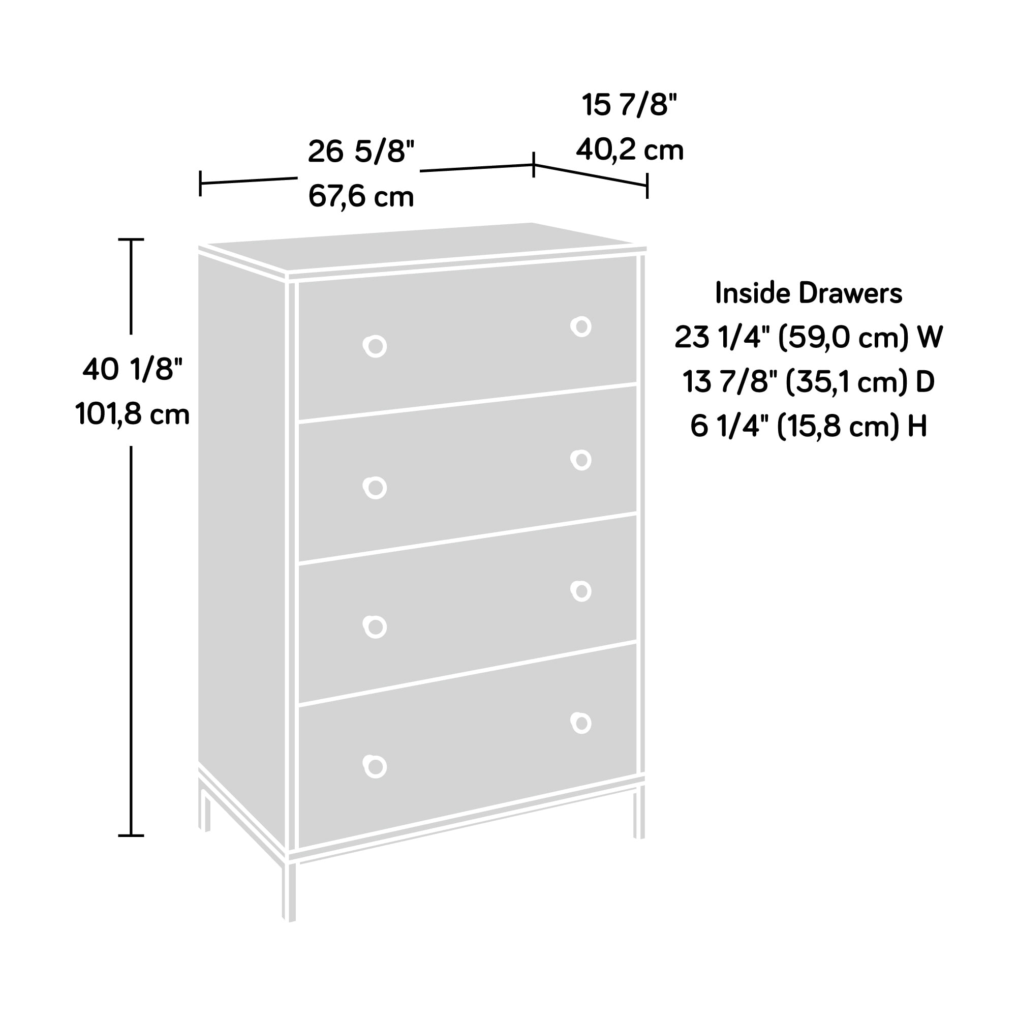Aukfa Compact 4-Drawer Dresser, Space-Saving Storage Chest Modern Wood Cabinet for Small Bedroom & Living Room,Brown