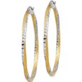 thumbnail image 2 of 14K Yellow & Rhodium Diamond-Cut 2.5mm Twisted Hoop Earrings (45 X 45.5) Made In Indonesia tc435, 2 of 5