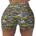 thumbnail image 2 of Haiem Modern Yellow Excavator No Front Seam Biker Shorts for Women Yoga Workout Gym Bike Shorts with Tummy Control Moisture-Wicking-Small, 2 of 9