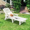 thumbnail image 1 of Costway Patio Lounge Chair Chaise Adjustable Back Weatherproof HDPE Cup Holder, 1 of 9