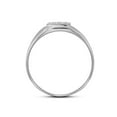 thumbnail image 2 of FB Jewels 10kt White Gold Mens Round Diamond Brushed Matte Cross Band Ring 1/20 Cttw Size 8.5, 2 of 2