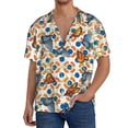 thumbnail image 7 of Lsque Butterflies Wild Insect print Men's Cuban Collar Short Sleeve Shirt Summer Beachwear Casual Button Down Fashionable Vacation Leisure Shirt-Small, 7 of 7