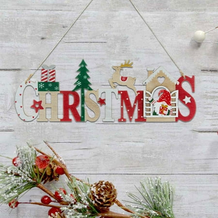 

Veki Christmas Decorations Indoor Christmas Decorations Wooden Letter Sign Pendant Christmas Welcome Door Number Door Hanging Wooden Sign Pendant Christmas Mistletoe Garland Christmas Decorations