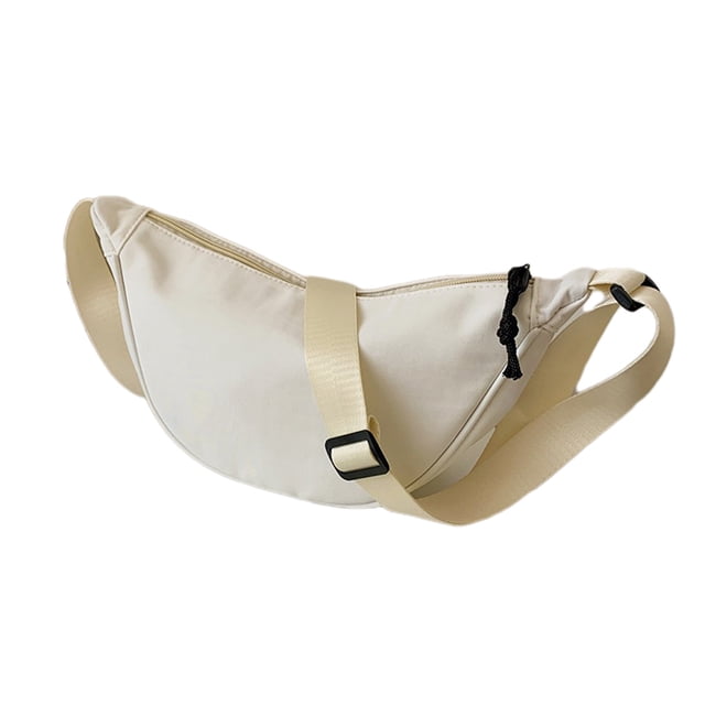 Bolso bandolera para mujer y hombre, moderno bolso en forma de media luna con correa ajustable, de nailon ligero.