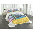 thumbnail image 3 of Ambesonne Retro Quilted Bedspread Set 3 Pcs, Boom Box Pop Art Dance, King Size, Multicolor, 3 of 5