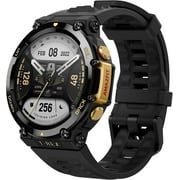 Amazfit T-Rex 2 Smart Watch: Dual-Band & 5 Satellite Positioning - 24-Day Battery Life - Ultra-Low Temperature Operation - Rugged Outdoor GPS Military Smartwatch - Astro Black and Gold - W2170OV4N