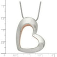 thumbnail image 3 of Stainless Steel Snake Necklace with Pendants Chain Brushed & Pink IP-plated Heart 17.5 inch, 3 of 3