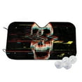 thumbnail image 2 of Picia Glitch Screaming Skull Curved Windshield Sunshade Accordion Folding Style Auto Shade for Car Truck SUV Van Blocks UV Ray Sun Visor Protector -Medium, 2 of 7