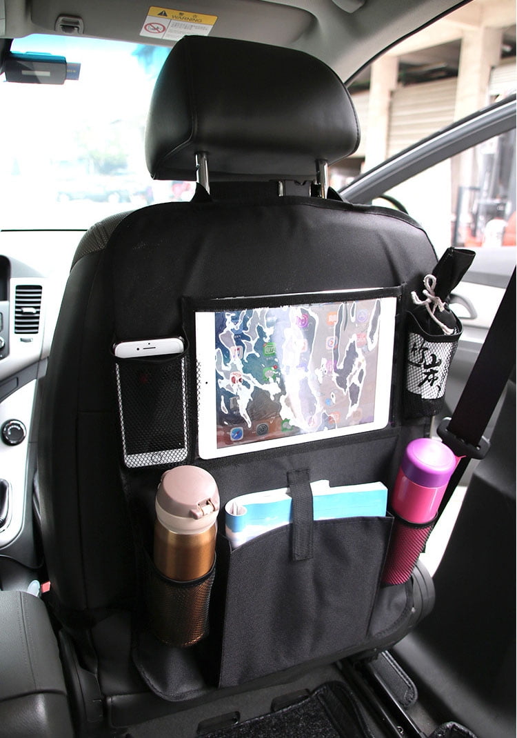 Car Back Seat Organiser Tablet iPad Holder Protector Kids Bottle Kick Mat Tidy 
