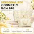 thumbnail image 3 of DAKIMOE 2PCS Makeup Bag Travel Toiletry Bag Cosmetic Bags Organizer Personalized Initial for Birthday Christmas Girl Women Girlfriend Teacher Valentines Day Gifts, 3 of 10