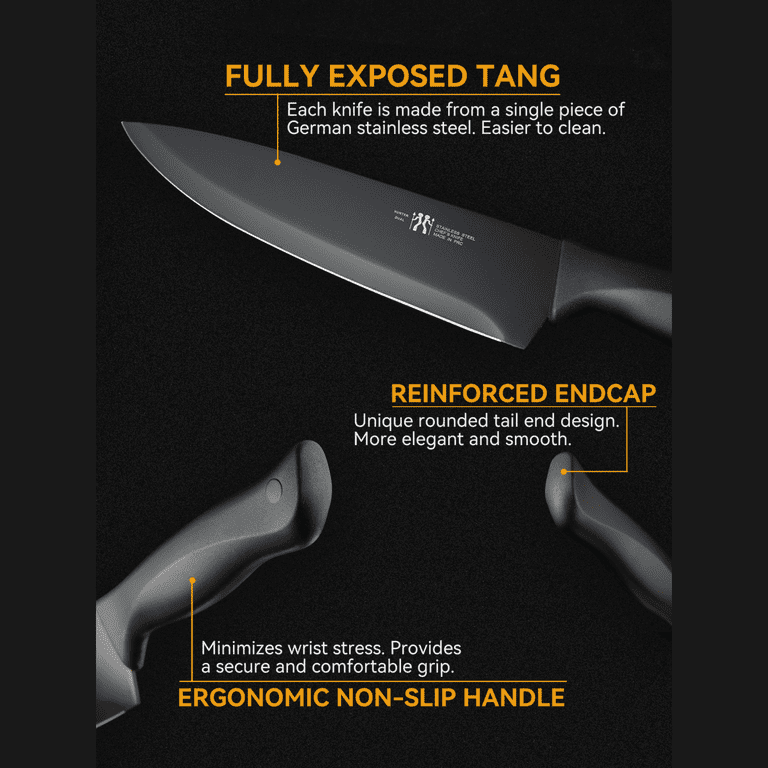 HUNTER.DUAL, Kitchen Knife Set, 19-Piece, Self Sharpening