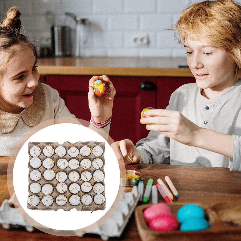 HOMEMAXS 3 Sets  of Unfinished Eggs DIY Easter Eggs Blank Eggs Graffiti Blank Eggs Simulated Easter Eggs Pendants