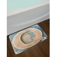 thumbnail image 2 of Letter Q Bath Mat, Worn Look Soft Colored Writing Natural Vintage Background Design Uppercase, Non-Slip Plush Mat Bathroom Kitchen Laundry Room Decor, 29.5 X 17.5 Inches, Pale Brown Blue, Ambesonne, 2 of 2