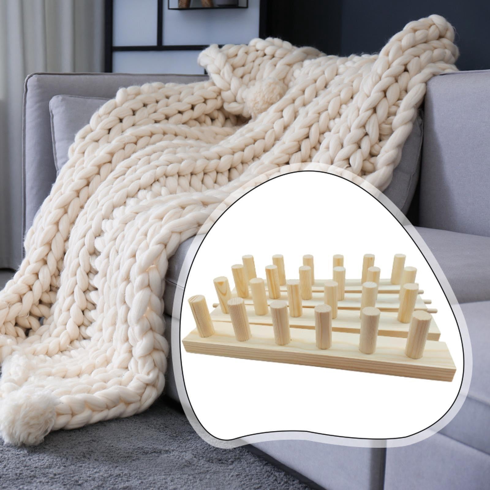 Wxqbjtam Chunky Blanket Looms Expandable Handmade Home Decor Hand Knitting Board for Hand 4 sections