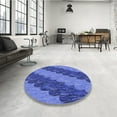 thumbnail image 4 of Ahgly Company Machine Washable Indoor Rectangle Transitional Sky Blue Area Rugs, 3' x 5', 4 of 7