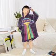 thumbnail image 6 of FORMRS Wearable Blanket Hoodie with Sleeves for Kids Cozy Flannel Sweatshirt, Colorful UFO, 6 of 7