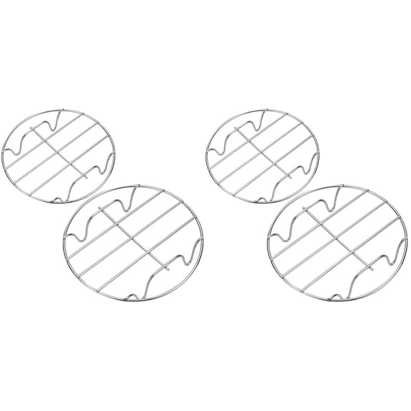 HEMOTON Set of 4 Small Round Roasting Racks, Multifunctional Baking and Steamer Racks for Oven and Kitchen Use