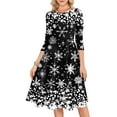 thumbnail image 4 of Women's Cocktail Dresses 3/4 Sleeve Vintage Wedding Guest Christmas Dress for Holiday Parties and Special Events,Black,M, 4 of 5