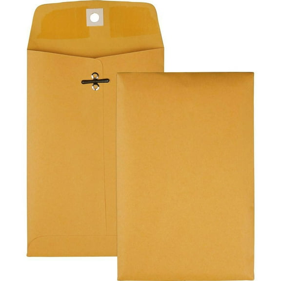 Quality Park Clasp Envelope, 5 x 7 1/2, 28lb, Brown Kraft, 100/Box