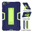 thumbnail image 6 of Case for Galaxy Tab A 8.0" 2019 SM-P200/P205, Kickstand Shockproof Kids Proof Case Heavy Duty High Impact Resistant Hybrid Three Layer Rugged Defender Full Body Protection Case, Blue+Verdant, 6 of 7