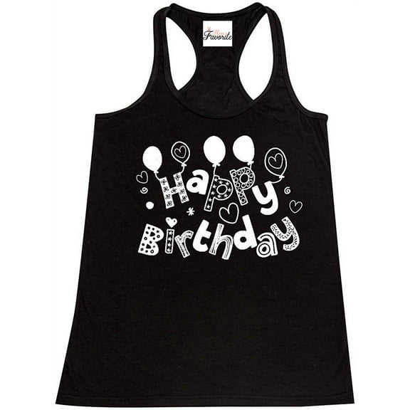 MmF - Women's Racerback Tank Top, up to Women Size 2XL - Happy Birthday