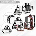 thumbnail image 3 of Kuiaobaty Black Cat Print Clear Backpack and Pencil Case Set for Girls Hearts Floral Print Backpack and Lunch Bag Set See Through PVC Bookbag with Pencil Case for School, Red, 3 of 5