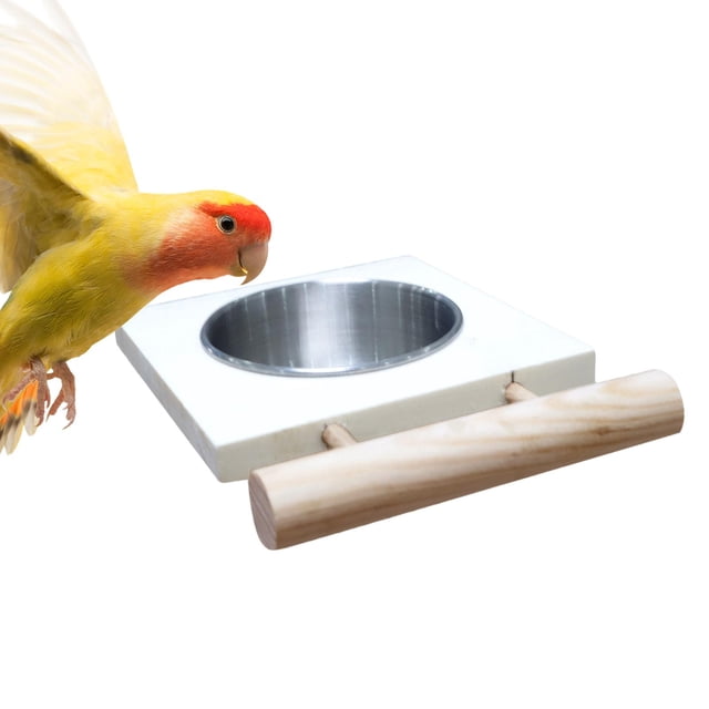 Plato de alimentación para pájaros, taza, jaula para pájaros extraíble, alimentador de tazas, tazas de alimentación duraderas de acero inoxidable para Ranura única Yinane Comedero para pájaros