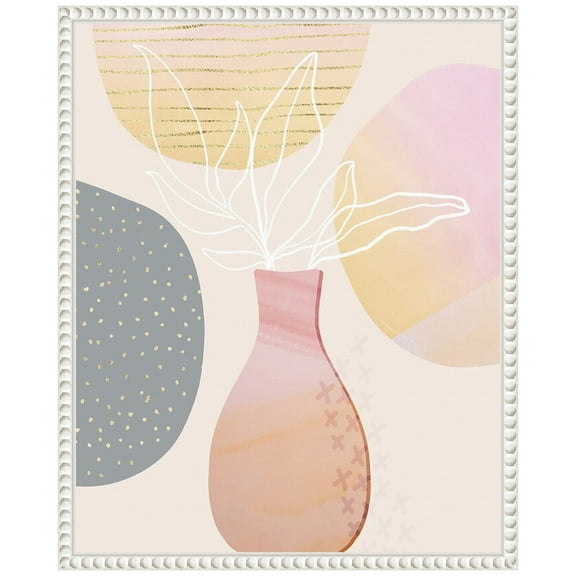 Amanti Art Mid Century Floral I Framed Canvas Wall Art Print