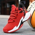 thumbnail image 3 of Boys' basketball shoes sports running shoes children's non-slip sports shoes Red, 3 of 5