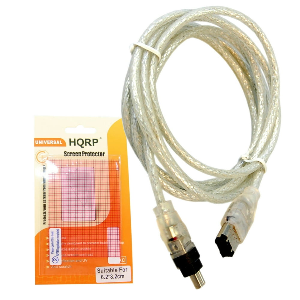 HQRP FireWire Cable / Cord compatible with Canon CV250F IEEE 1394 4pin