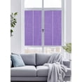 thumbnail image 4 of Non-Adhesive Static Cling Window Tint, Purple Window Privacy Film Frosted, Farmhouse Burlap Solid Purple Color Modern Linen Texture Insulated Windows Frosted Films for Living room, 35.4 x 78.7 Inches, 4 of 9