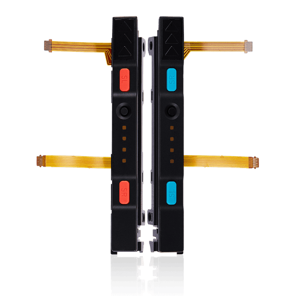Replacement Plastic Rail (Right Left) With Flex Cable Compatible With Nintendo Switch (Red / Blue)