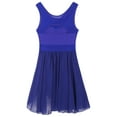 thumbnail image 6 of Sxiwei Women's Modern Lyrical Dance Costume Chiffon Ballet Leotard Dress Flowy Tulle Gymnastic Royal Blue L, 6 of 7