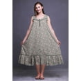 thumbnail image 4 of Bimba Gray Floral Leaves & Tulip Printed Cotton Nightgowns For Women Sleeveless Gown Sleepwear Maxi Dress X-Small, 4 of 6