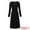 Black, variant on DARING DIVA Knee Length Pencil Long Sleeve Tie Waist Sheath Dress S Black