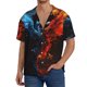 thumbnail image 1 of Fotbe Red And Blue Fire Bird Camisa Estampada de Manga Corta para Hombre, Casual de Verano, Estilo Playero, Sin Arrugas-4X-Large, 1 of 5