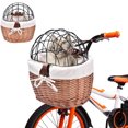 thumbnail image 2 of Cesta para perros Cesta para perros Cesta delantera Cesta para bicicletas tejida de sauce Cesta para transportar mascotas para perros Cachorros y gatos ANGGREK CH1010, 2 of 8