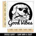 thumbnail image 2 of Good Vibes Golden Retriever Dog Square Rubber Stamp Stamping Scrapbooking Crafting - Large 2.75in, 2 of 7