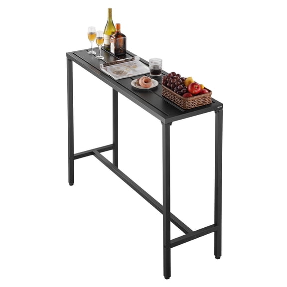 VEVOR Outdoor Bar Table, 47 x 15 in Patio Bar Table, Waterproof Top & Sturdy Metal Frame, Rectangle Counter Height Dining Tables, Outdoor Furniture fo