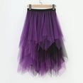thumbnail image 5 of vigerkar Women Mesh Midi Skirt Multilayer Pleated High Waist Lace Ballet Prom Party Tulle Tutu A-line Long Skirts Purple, One Size, 5 of 6