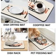 thumbnail image 4 of Add a Halloween Touch Kitchen 19.5x12in Super Absorbent Diatom Ooze Dish Drying Mat Stylish Pumpkin, Ghost Design, Perfect for Coffee Bar Sinks and Dish Draining, 4 of 7